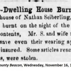 Summit County Beacon 1859 house fire article