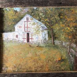 Dr. Kroeger has titled this barn on S. Medina Line Road "LeRouge Et Le Blanc" and it will be part of the silent auction.